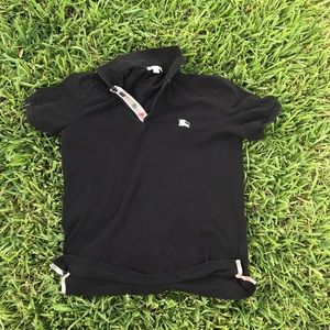 Black collar Burberry shirt